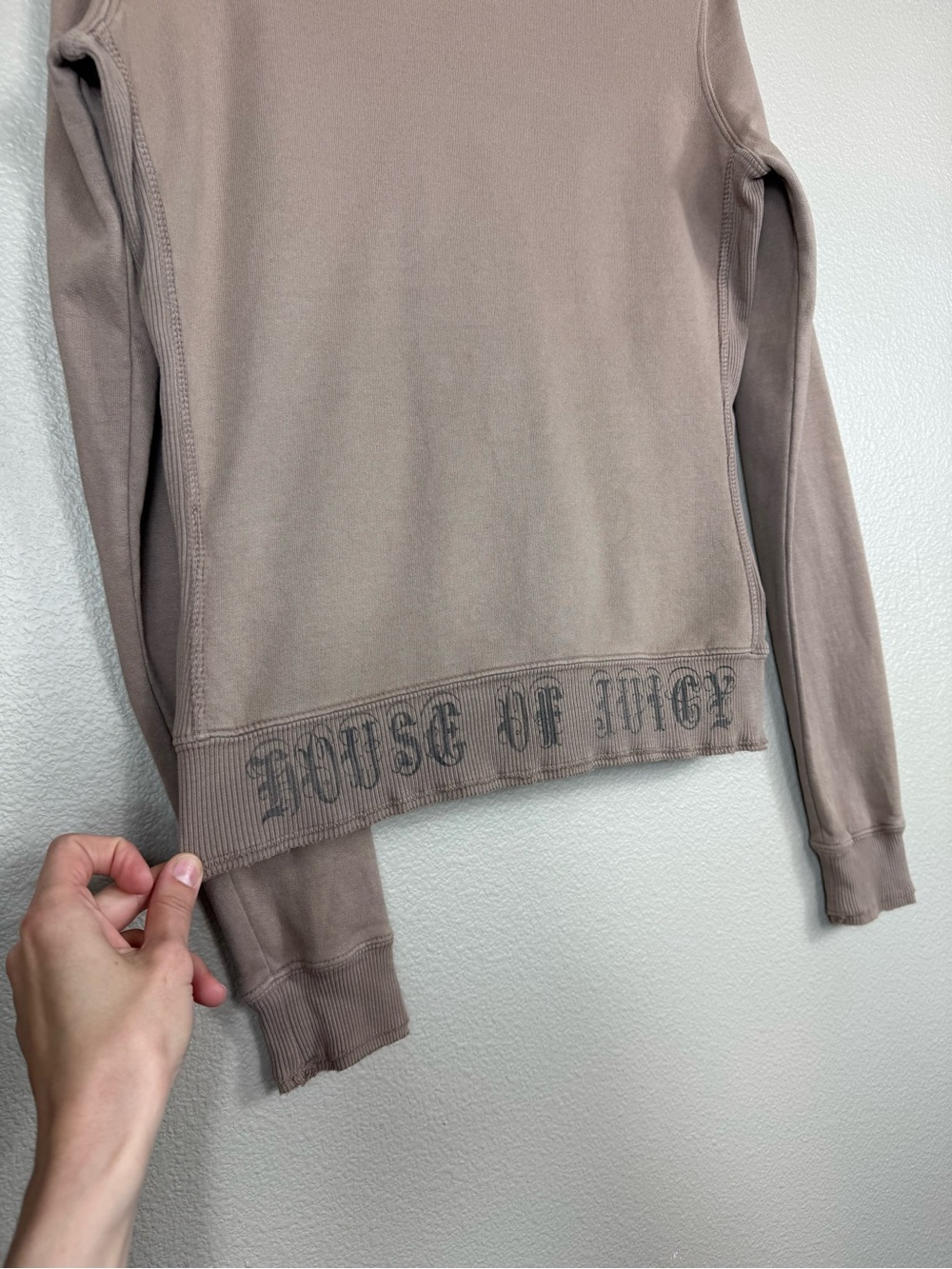 VTG Y2K House of Juicy Couture Zip Up Jacket Brown tan Rhinestone Cotton E - Picture 15 of 15